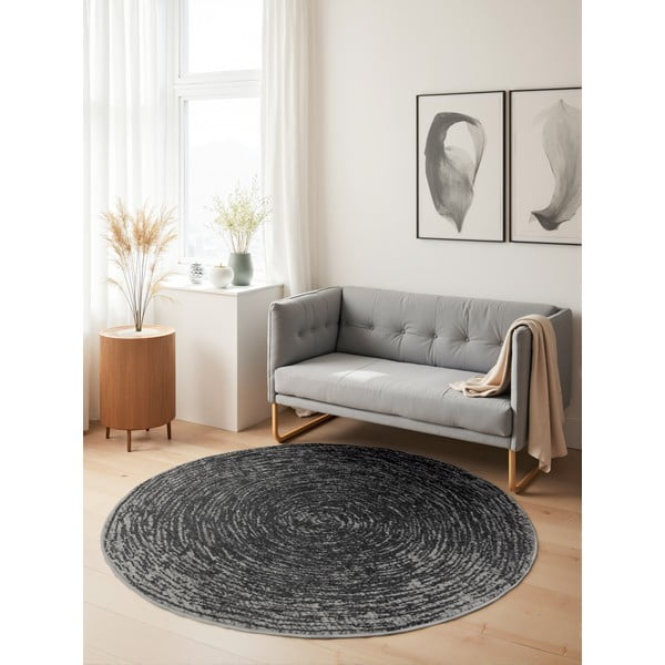 Sivi okrugli tepih ø 120 cm Gloria Cavallo – Hanse Home-image-1