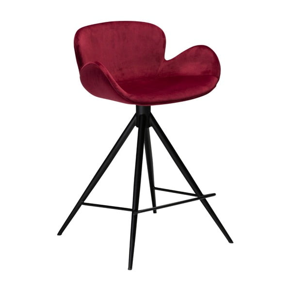 Crvena barska stolica DAN – FORM Denmark Gaia Velvet, visina 87 cm