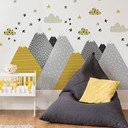 Zidna samoljepljiva naljepnica Ambiance Giant Kid Sticker Scandinavian Mountains Henrika
