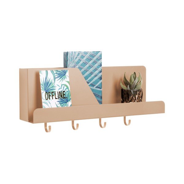 Peščano smeđi metalni zidni organizator s kukama Leitmotiv Perky, dužine 46 cm-image-3