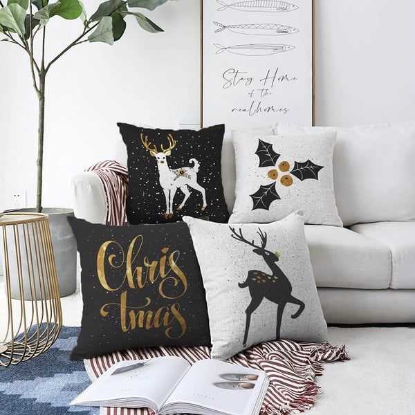 Set od 4 ukrasne jastučnice Minimalist Cushion Covers Christmas, 55 x 55 cm