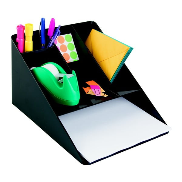 Crni organizator za stol InterDesign Linus Desk,, 23 x 30 cm