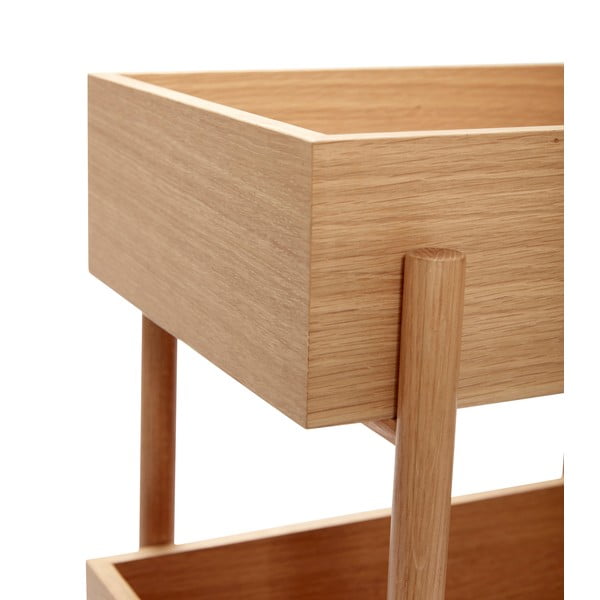 Pomoćni stol od punog hrasta u prirodnoj boji 34x43 cm Stack – Hübsch-image-2