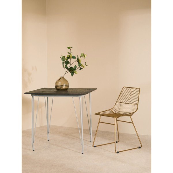 Metalna blagovaonska stolica u zlatnoj boji District – Premier Housewares-image-1