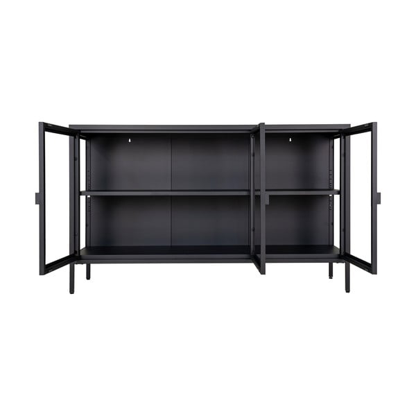 Crna metalna vitrina 140x85 cm Brisbane – House Nordic-image-2