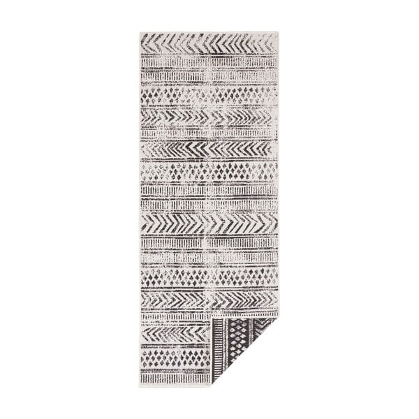 Crno-krem vanjski tepih NORTHRUGS Biri, 80 x 350 cm