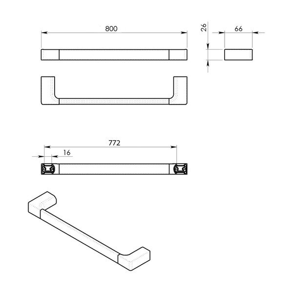 Bijeli metalni zidni držač za ručnike Gedy Pirenei – Sapho-image-1