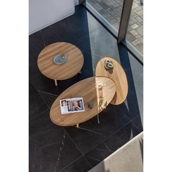 Stolić od hrastovine u prirodnoj boji 65x120 cm Mu - Gazzda-image-1