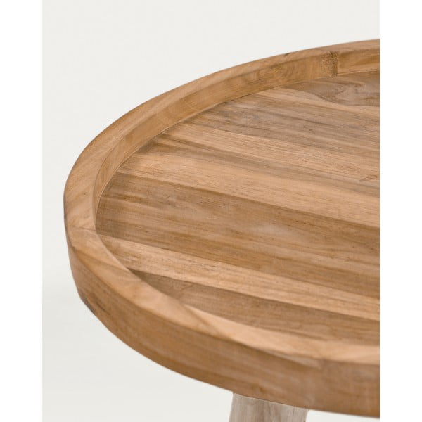 Okrugao stolić za kavu od masivne tikovine u prirodnoj boji ø 55 cm Glenda – Kave Home-image-2