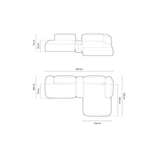 Tamno plava kutna garnitura (s desnim kutom) Martina – Micadoni Home-image-4