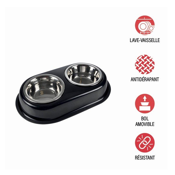 Plastični set posuda s postoljem za pse – Love Story-image-2