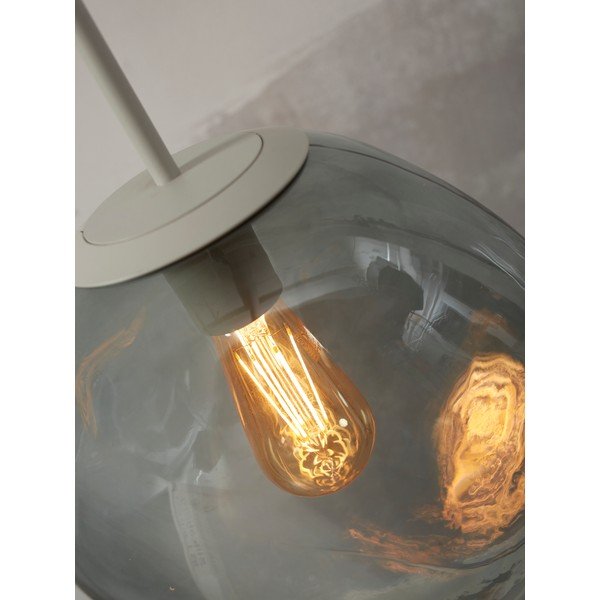 Siva viseća svjetiljka sa staklenim sjenilom ø 12 cm Helsinki – it's about RoMi-image-4