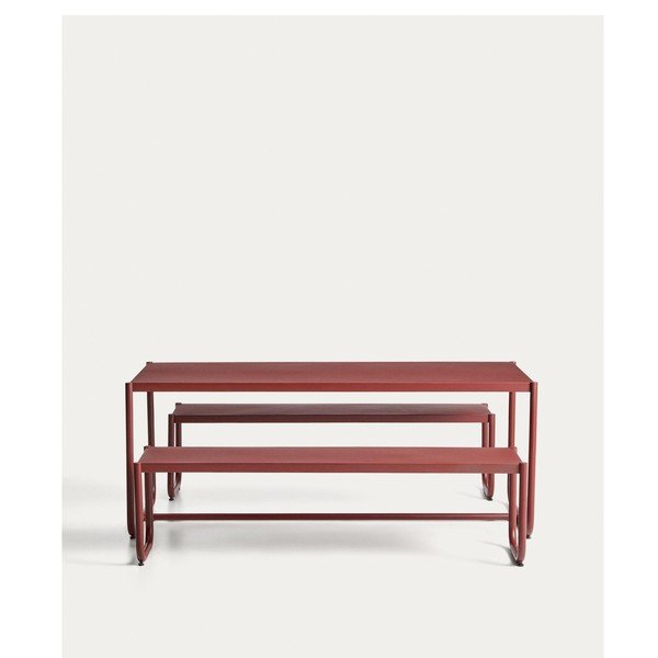 Bordo metalni vrtni blagovaonski set za 4 osobe Sotil – Kave Home-image-4