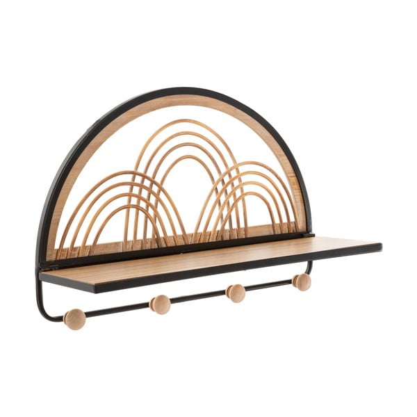 Metalna zidna vješalica s policom u crno-natur boji Oporto - Mauro Ferretti-image-2