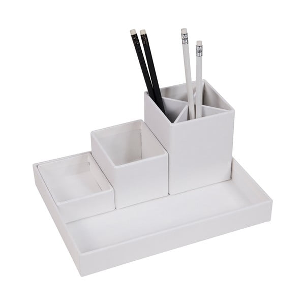 Bijeli 4-dijelni organizator za stol Bigso Box of Sweden Lena-image-3