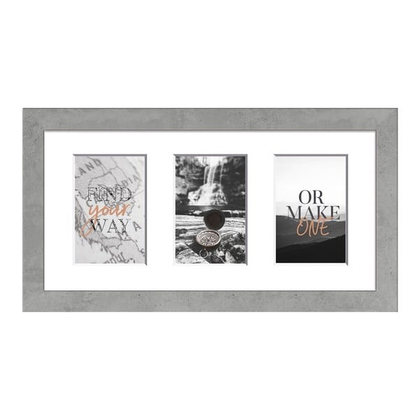 Svijetlo sivi okvir za 3 fotografije Styler Yellowstone, 23 x 46 cm