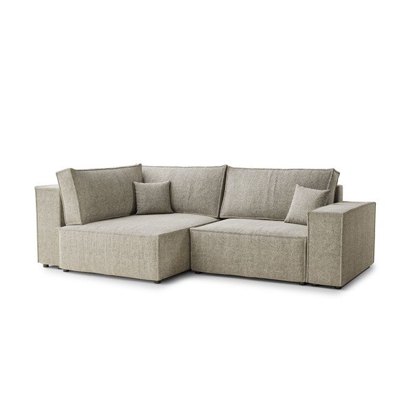 Bež sklopiva/s prostorom za odlaganje kutna garnitura od šenila (s lijevim kutom/u obliku slova L) Tonga – Maison de Rêve