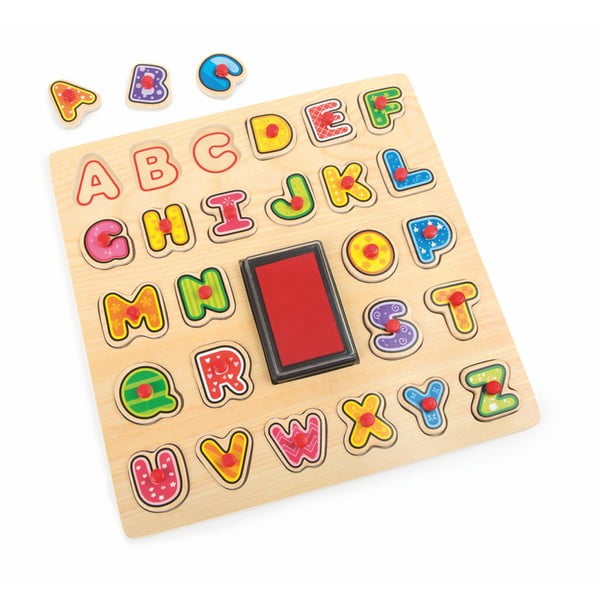 Drvena igračka Legler ABC Stamp & Puzzle