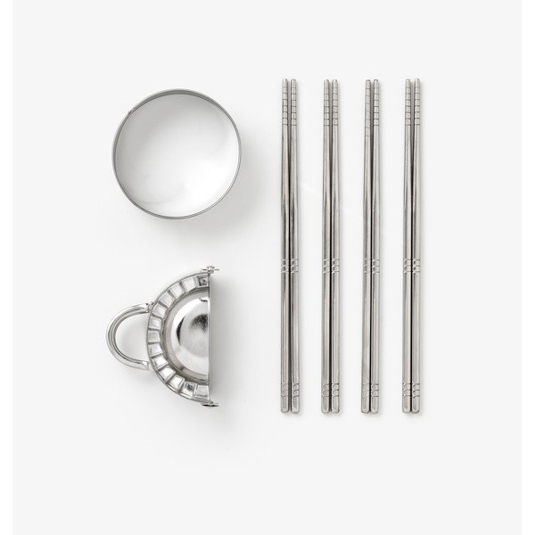 Bež set štapića za jelo od nehrđajućeg čelika za 4 osobe The Essentials - Dumpling Tools – Printworks-image-3