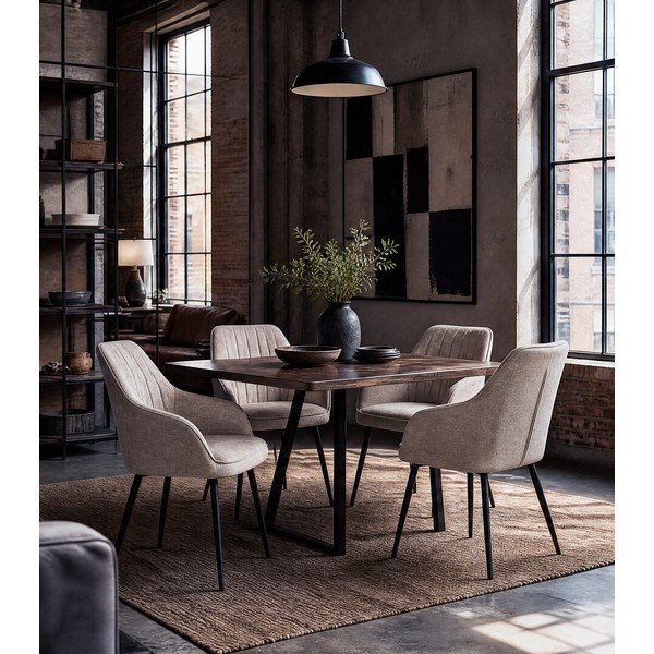 Bež podstavljena blagovaonska stolica s naslonima za ruke Nolan – Unique Furniture-image-1