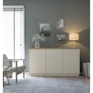 Bež komoda u dekoru hrasta 152x84x40 cm Loreta – Marckeric
