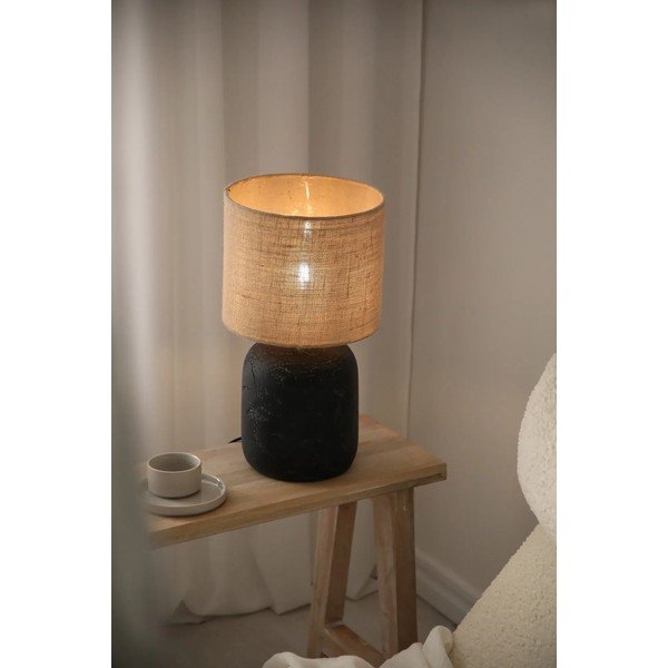 Crna/u prirodnoj boji stolna lampa sa sjenilom od jute (visina 45 cm) Montagna – Markslöjd-image-1