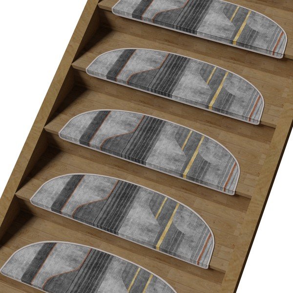 Sivi set tepiha za stepenice 16 kom 20x65 cm Horizon – Vitaus-image-1