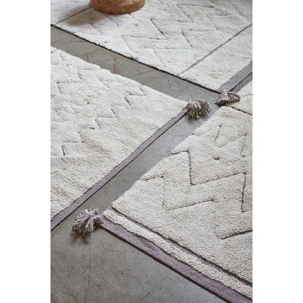 Krem periv/ručno rađen pamučan tepih 90x130 cm Azteca – Lorena Canals-image-3