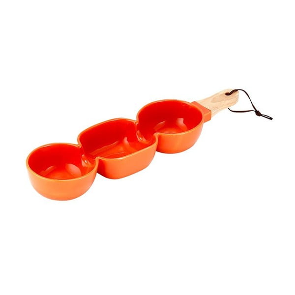 Ladelle Classic narančasta trostruka porculanska zdjela za posluživanje