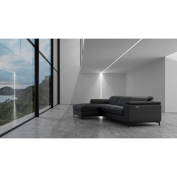 Tamno siva kožna kutna garnitura (s lijevim kutom) Brito – MESONICA-image-1