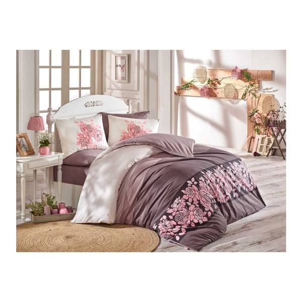 Pamučna posteljina s plahtama za krevet za jednu osobu Cissmo Kelly, 160 x 220 cm