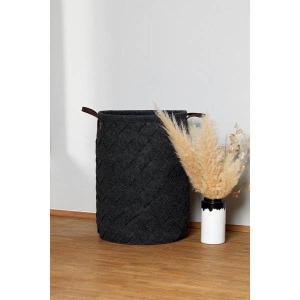 Crna košara za rublje Wenko Trovo, obujam 75 l-image-1