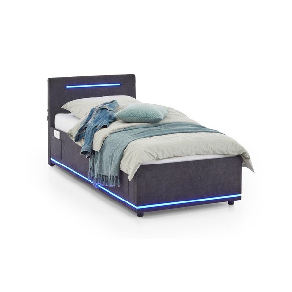 Tamno sivi podstavljeni dječji krevet s prostorom za pohranu s podnicom 90x200 cm Circle – Meise Möbel-image-4