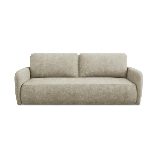 Bež sklopiva/s prostorom za pohranu sofa od šenila 218 cm Lilo – Makamii