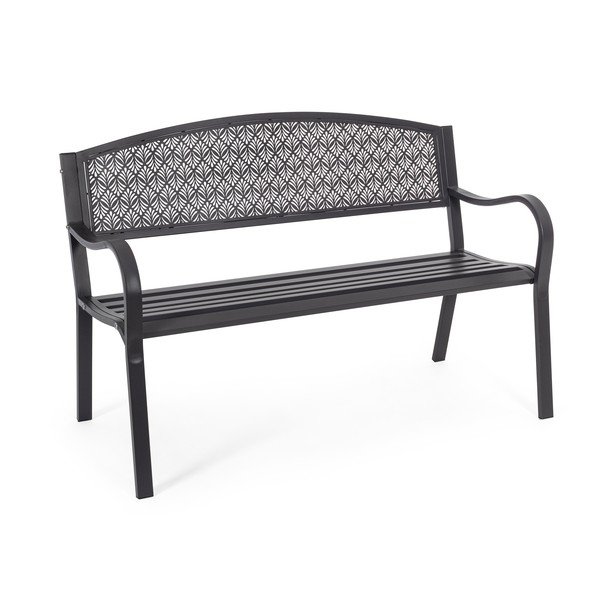 Antracitno siva metalna vrtna klupa Lizette – Bizzotto-image-2