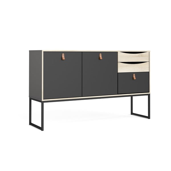 Crna komoda Tvilum Stubbe, 147 x 87 cm-image-3