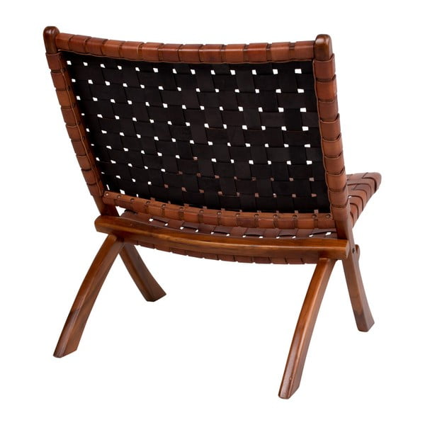 Sklopiva stolica od tikovine i kože House Nordic Montana-image-3