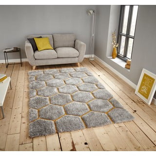 Sivo-žuti tepih Think Rugs Noble House, 120 x 170 cm