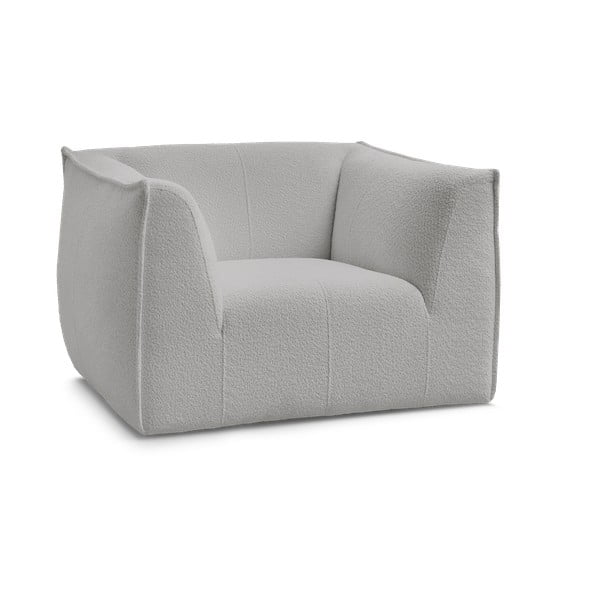 Svijetlo siva fotelja od bouclé tkanine Giorgia – Bobochic Paris