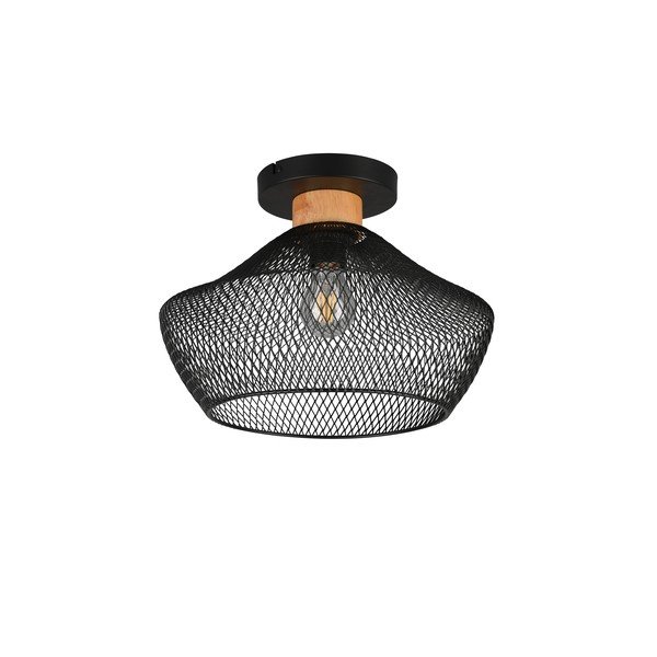 Crna stropna svjetiljka s metalnim sjenilom ø 35 cm Valeria – Trio