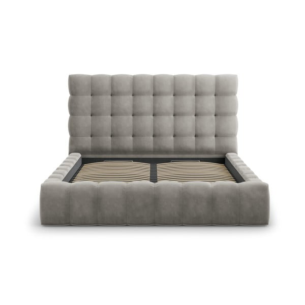 Svijetlo sivi tapecirani bračni krevet s prostorom za pohranu s podnicom 180x200 cm Bali – Cosmopolitan Design-image-2