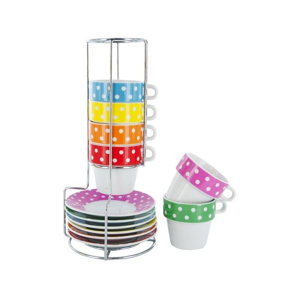 Set od 6 šalica s stalkom Espresso Mini Dots-image-1