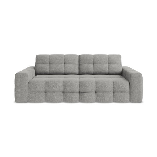 Siva sklopiva sofa od bouclé tkanine 255 cm Milu – Makamii