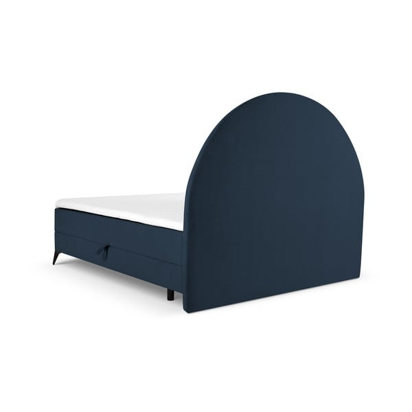 Tamnoplavi boxspring krevet s prostorom za pohranu 160x200 cm Sunrise - Cosmopolitan Design-image-3