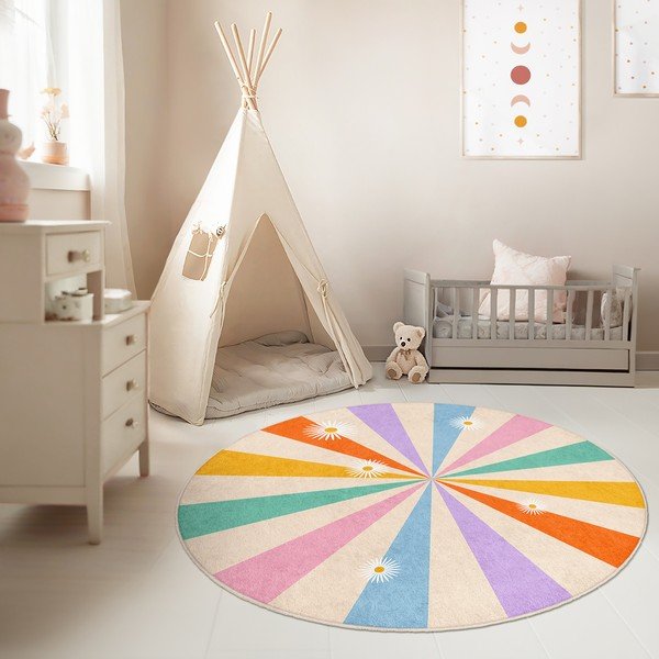 Periv dječji tepih ø150 cm Rainbow Daisy – Mila Home-image-1