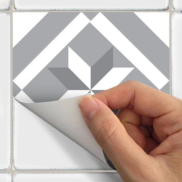 Set od 24 zidnih samoljepljivih naljepnica Ambiance Wall Decal Cement Tiles Azulejos Micalina, 15 x 15 cm-image-3