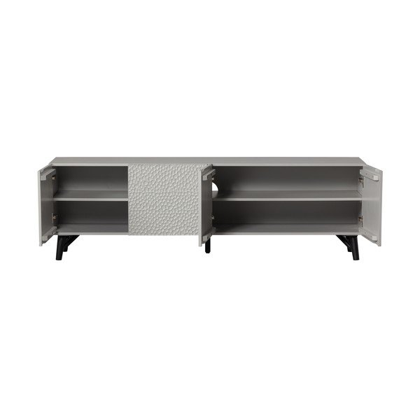 Svijetlo siva TV komoda od masivnog manga 185x56x46 cm Carved – WOOOD-image-3