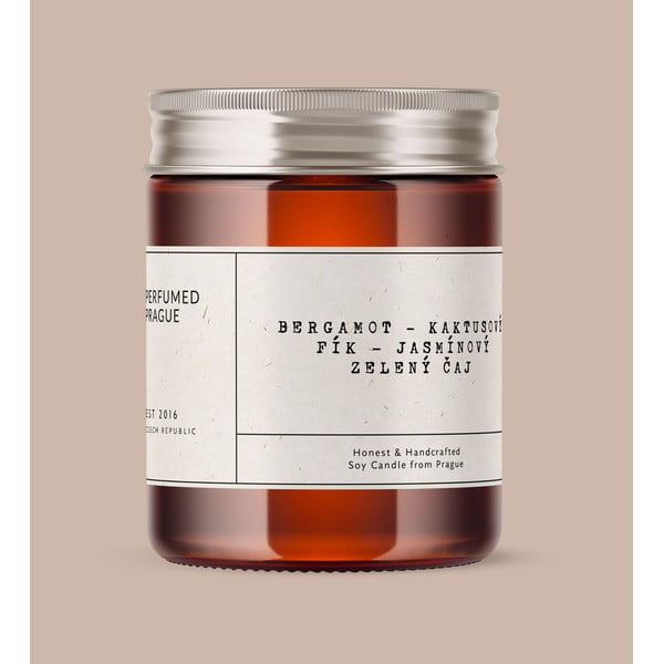 Mirisna svijeća od sojinog voska vrijeme gorenja 40 h #46 Bergamot, Jasmine, Opuncia – Perfumed Prague-image-1