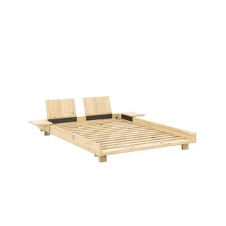 Bračni krevet od masivnog bora s podnicom 180x200 cm u prirodnoj boji Social Bed – Karup Design