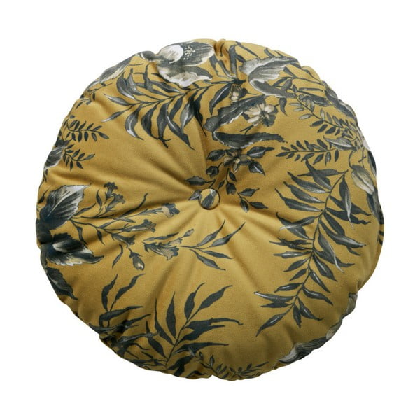 Senf smeđi jastuk s motivom cvijeća BePureHome Vogue, ø 45 cm